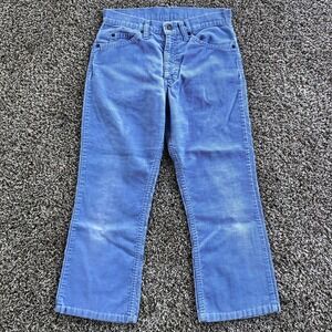 Vintage 70s Levis Sky Blue Corduroy Pant Size 29x23 White Tab High Rise Straight